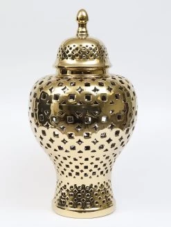 Gold Pierced Patterned Ginger Jar (2 Sizes) -Home Essentials Shop IMG 0245 316e5862 2c05 4388 a8bc b3fca33b0dce new