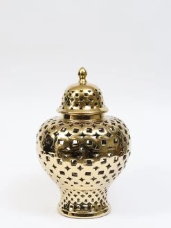 Gold Pierced Patterned Ginger Jar (2 Sizes) -Home Essentials Shop IMG 0246 844bb8e2 4338 48ce 8a5e 16335ec7da1f new 1