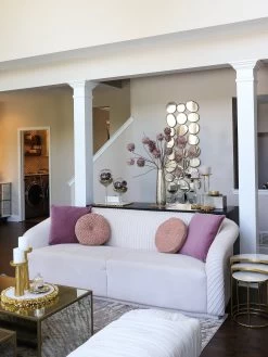 Blush Woven Velvet Round Pillow -Home Essentials Shop IMG 0281 1 new