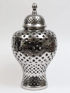 Silver Pierced Patterned Ginger Jar (2 Sizes) -Home Essentials Shop IMG 0291 8dddc3d8 b6bf 472b 83a2 d9cf6198514f new