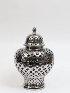 Silver Pierced Patterned Ginger Jar (2 Sizes) -Home Essentials Shop IMG 0292 bff5894f 6a79 4c73 bd17 fe4d56f939b6 new
