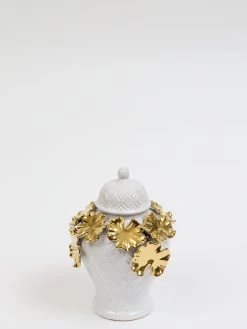 White Textured Ginger Jar With Gold Floral Design (3 Sizes) -Home Essentials Shop IMG 0300 312f1adc 86d2 4083 92ae 360036a26997 new 1