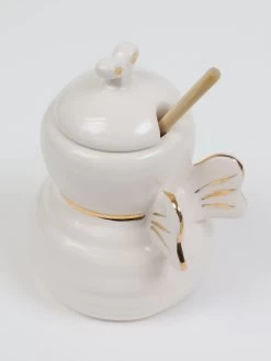 White Honey Bee Jar With Wood Dipper -Home Essentials Shop IMG 0365 5b05e425 6e37 4162 b1ec d66c7a18b08d new