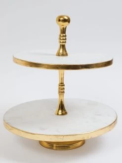 Round Marble Two Tiered Stand With Gold Detail -Home Essentials Shop IMG 0366 feb077d8 0df8 4222 a9b3 0257c221b3f6 1