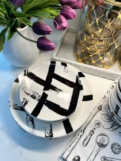 12 Piece Black Brush Stroke Dinnerware Set -Home Essentials Shop IMG 0394 53fbe608 e7c6 44eb a6e4 8e5a871e5358 new