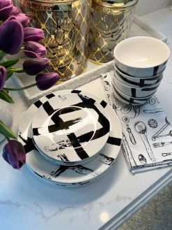 12 Piece Black Brush Stroke Dinnerware Set -Home Essentials Shop IMG 0397 6441048e cbc7 4b42 a49e 28df9ec04310 new