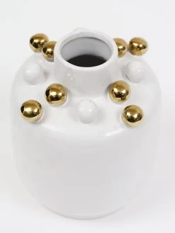 White & Gold Ceramic Studded Vase (3 Sizes) -Home Essentials Shop IMG 0431 08b9ca64 e82c 477a b794 f13ec27c442c new