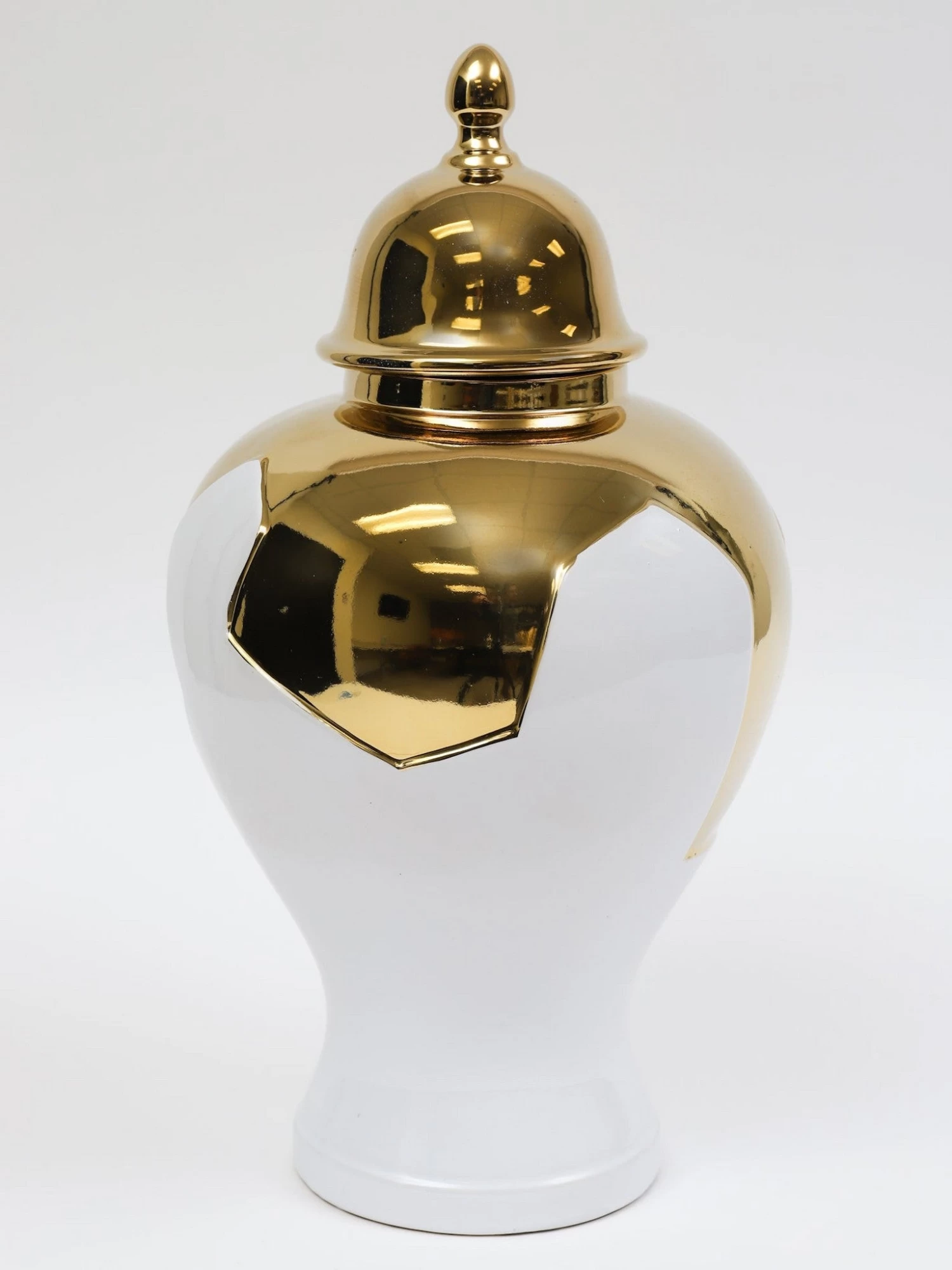 Gold Geometric White And Gold Ginger Jar (3 Sizes) 10 Gold Geometric White And Gold Ginger Jar (3 Sizes) - Image 8