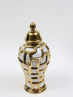 Gold & White Ginger Jar (3 Sizes) -Home Essentials Shop IMG 0474 new 1