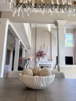 White Ceramic Bowl With Branch Design (2 Sizes)