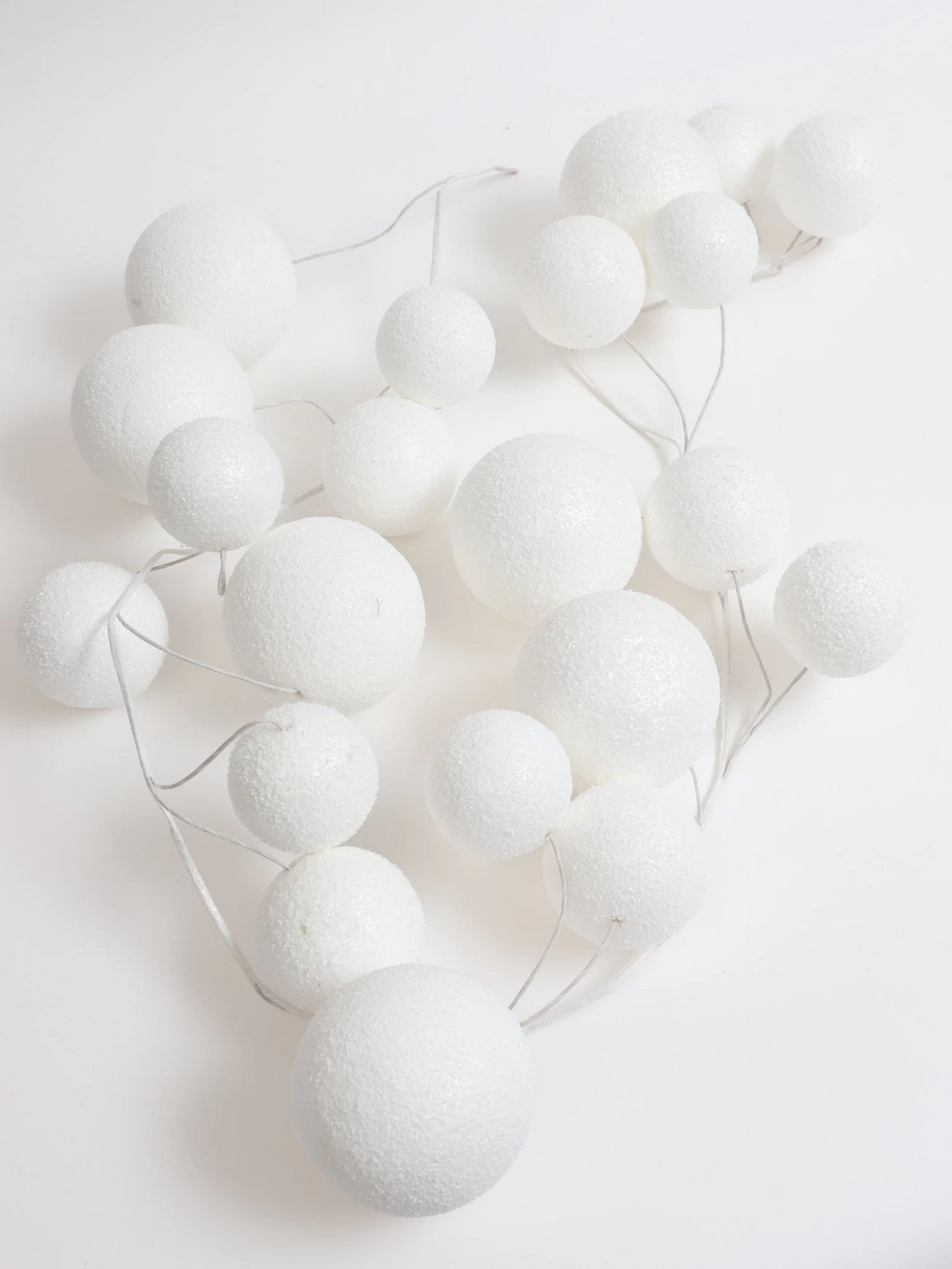 5.5' White Snowball Garland 4 5.5' White Snowball Garland - Image 2