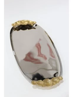 Silver Oval Tray With Gold Floral Handles -Home Essentials Shop IMG 1657 2 new