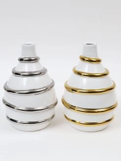 White Porcelain Vase With Stripe Design (2 Colors) -Home Essentials Shop IMG 1696 1 new