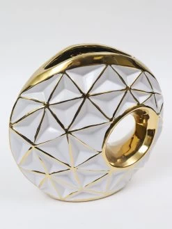 White Porcelain Geometrical Design Vase With Cut Out (2 Sizes) 10 White Porcelain Geometrical Design Vase With Cut Out (2 Sizes) -Home Essentials Shop IMG 1711 1 new