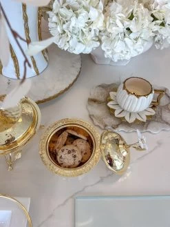 Gold Metal Dish From The White Jeweled Flower Collection (2 Sizes) -Home Essentials Shop IMG 1903 new