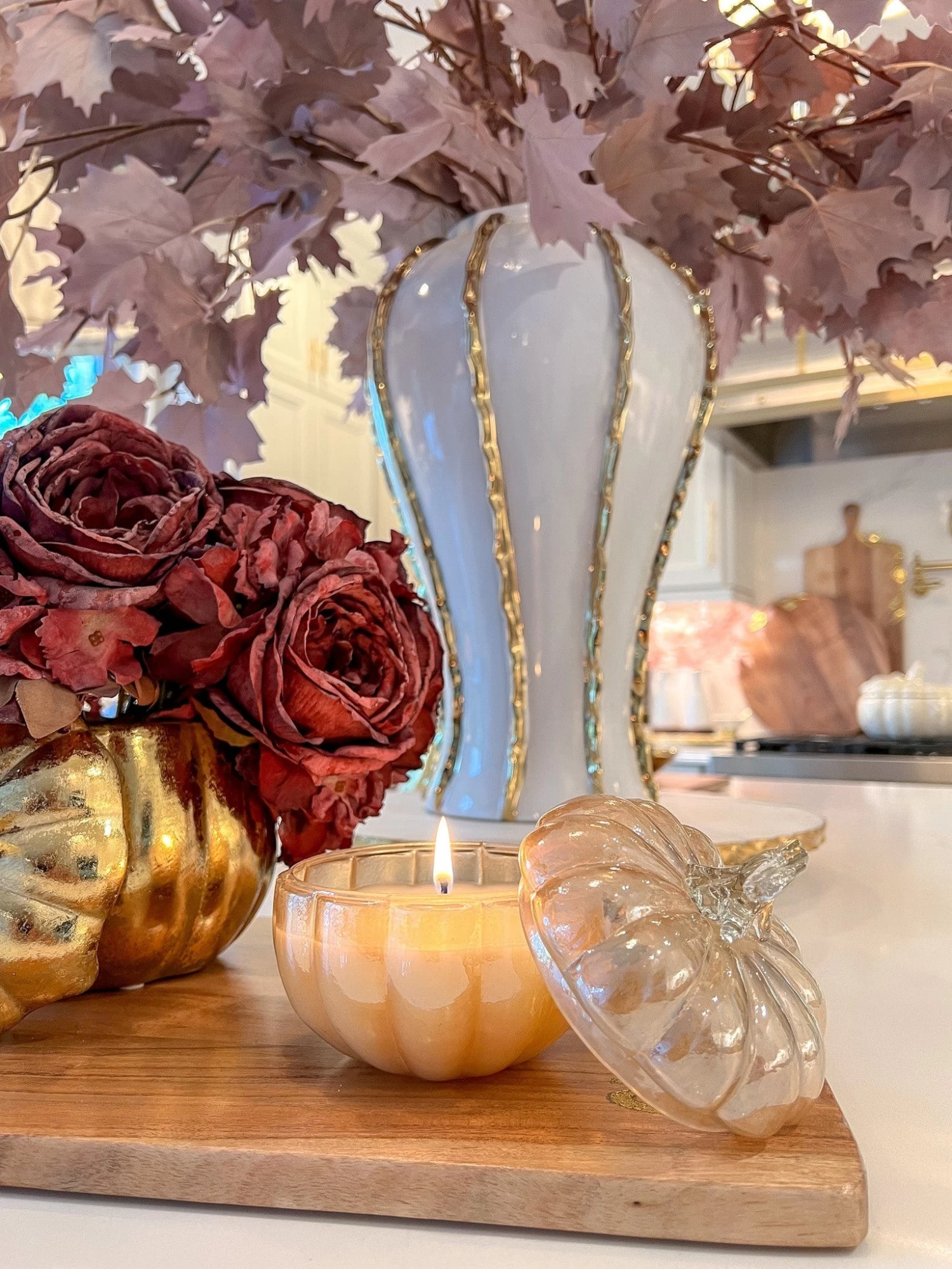 Pumpkin Glass Candle 3 Pumpkin Glass Candle