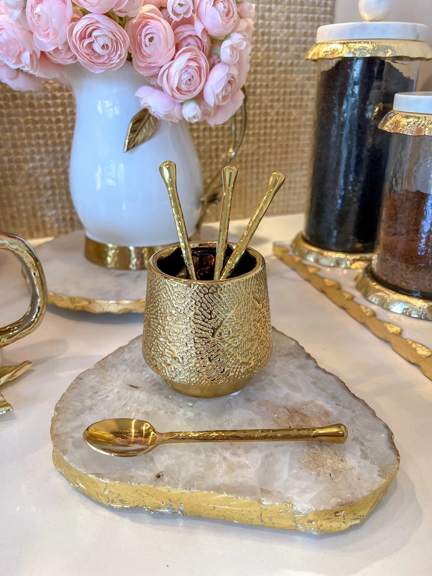 Gold Spoon Holder 4 Gold Spoon Holder - Image 2