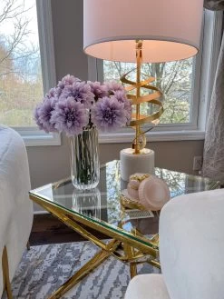 Glass Vase With Gold Circle Details (2 Sizes)