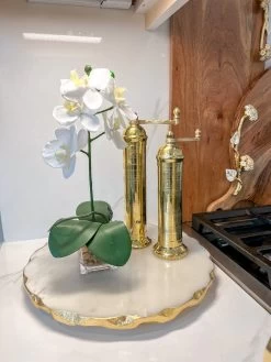 11" White Orchid In Glass Vase