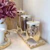Glass Canister With Gold Diamond Design And Marble Lid (3 Sizes) -Home Essentials Shop IMG 2290 new