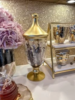 Clear Glass Apothecary Jar W/ Lid (2 Colors)