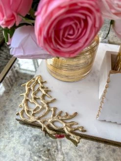 Rectangular Marble Tray With Metal Gold Branch Details -Home Essentials Shop IMG 2627 new