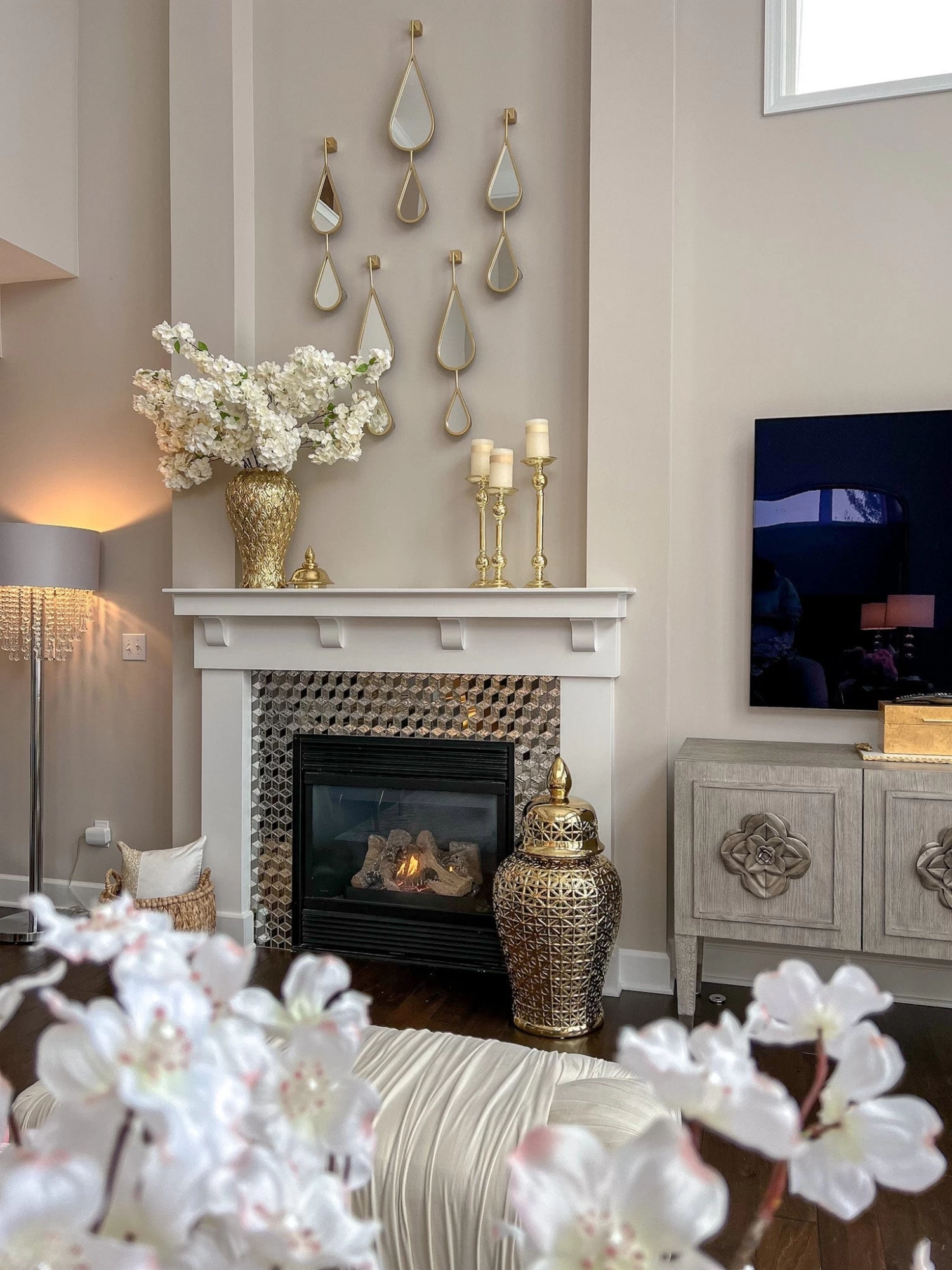 Gold Bead Detailed Candleholder (3 Sizes) 6 Gold Bead Detailed Candleholder (3 Sizes) - Image 4