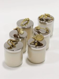 Silver And Gold Detailed Lid Candle - Vanilla (6 Styles)