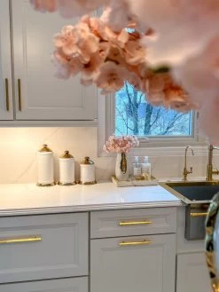 White Ceramic Jar With Gold Flower Lid (3 Sizes) -Home Essentials Shop IMG 2779 new