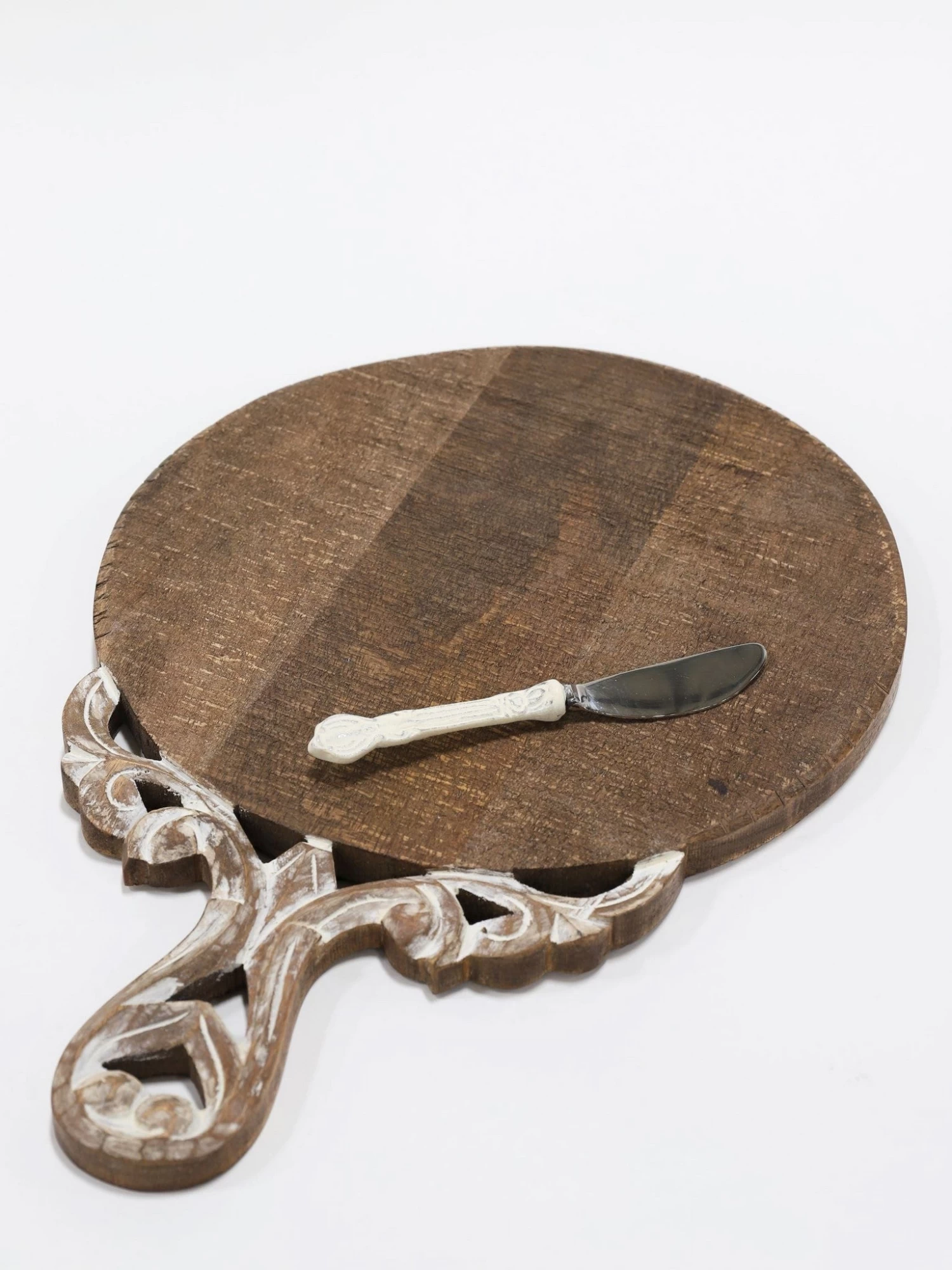 Mango Wood Scroll Handle Serving Trays (2 Styles) 6 Mango Wood Scroll Handle Serving Trays (2 Styles) - Image 4