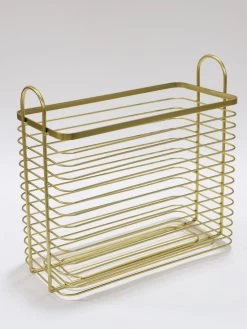 Set Of 2 Tall Gold Metal Baskets -Home Essentials Shop IMG 2879 new
