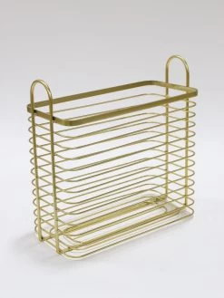 Set Of 2 Tall Gold Metal Baskets -Home Essentials Shop IMG 2880 new