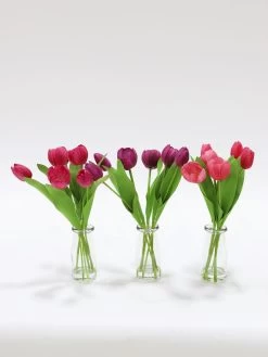 Real Touch Tulip Arrangement In Glass Vase (2 Colors) -Home Essentials Shop IMG 2889 new