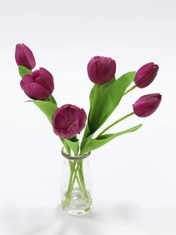 Real Touch Tulip Arrangement In Glass Vase (2 Colors) -Home Essentials Shop IMG 2891 new
