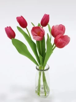 Real Touch Tulip Arrangement In Glass Vase (2 Colors) -Home Essentials Shop IMG 2892 new