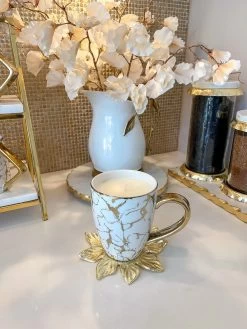 Oversized White & Gold Candle Mug With Marbled Design And Gold Handle (2 Styles) -Home Essentials Shop IMG 2942 1742ec4a 873d 4f42 a0f8 28223d0a9abd new