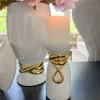 White Ceramic Candle Holder With Gold Elegant Details (2 Sizes) -Home Essentials Shop IMG 2983 new