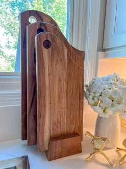 Set Of 3 Wood Boards With Stand