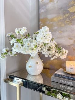 White & Gold Studded Metal Vase (2 Sizes) 10 White & Gold Studded Metal Vase (2 Sizes) -Home Essentials Shop IMG 3120 new 1