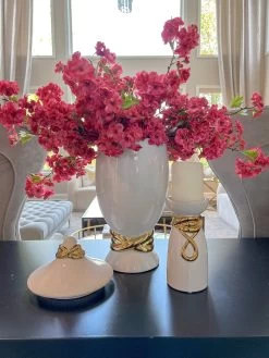 White Ceramic Jar With Elegant Gold Details (2 Sizes) -Home Essentials Shop IMG 3154 new 1