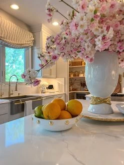 Wood Bowl With Gold Studded Details
