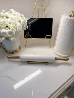 Marble Rolling Pin With Gold Hammered Handles -Home Essentials Shop IMG 3246 new