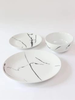 12 Piece Black And White Marble Design Dinnerware Set -Home Essentials Shop IMG 3479 new