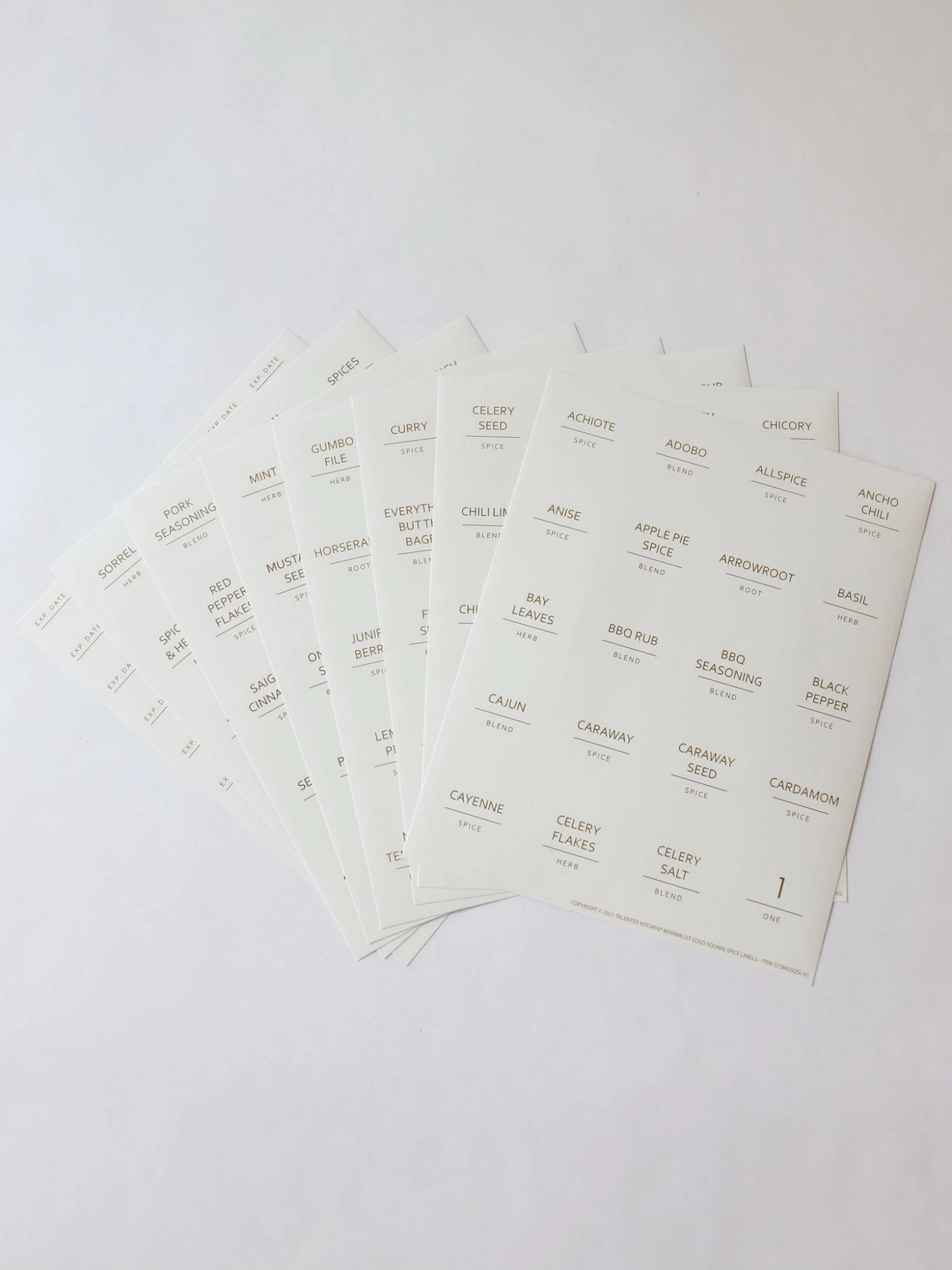 Gold Square Spice Labels 4 Gold Square Spice Labels - Image 2