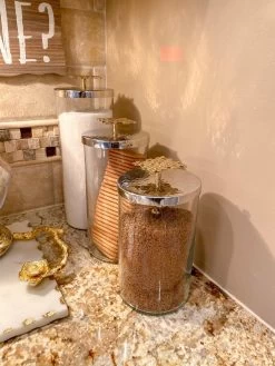 (3 Sizes) Hammered Lid Glass Canister 14 (3 Sizes) Hammered Lid Glass Canister -Home Essentials Shop IMG 3565 new