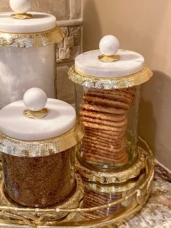 Marble & Gold Hammered Canister (3 Sizes) -Home Essentials Shop IMG 3591 b7fbf86b 3b76 4003 8ccc ab865c3e2256 new