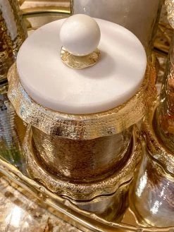 Marble & Gold Hammered Canister (3 Sizes) -Home Essentials Shop IMG 3592 new