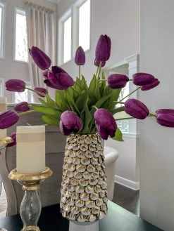 White Ceramic Vase With Gold & White Petal Design -Home Essentials Shop IMG 4023 5f66481d c05b 4a13 aaae e74e6696b80f new 1