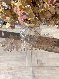 Gold Metallic Maple Leaf Table Runner