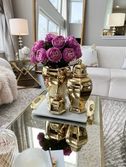 Gold Hexagon Ginger Jar (2 Sizes)